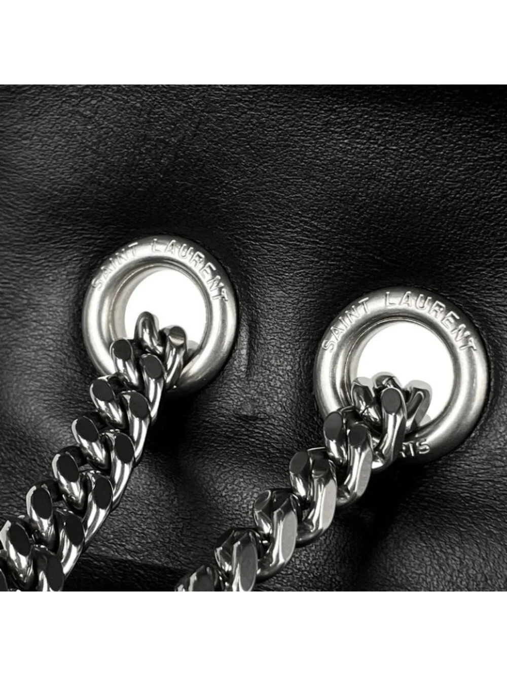 Saint Laurent Paris Lou Shoulder Bag Leather Black - Picture 9 of 12